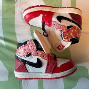 Jordan 1 Kids Red and White Sneakers brand new size 7c